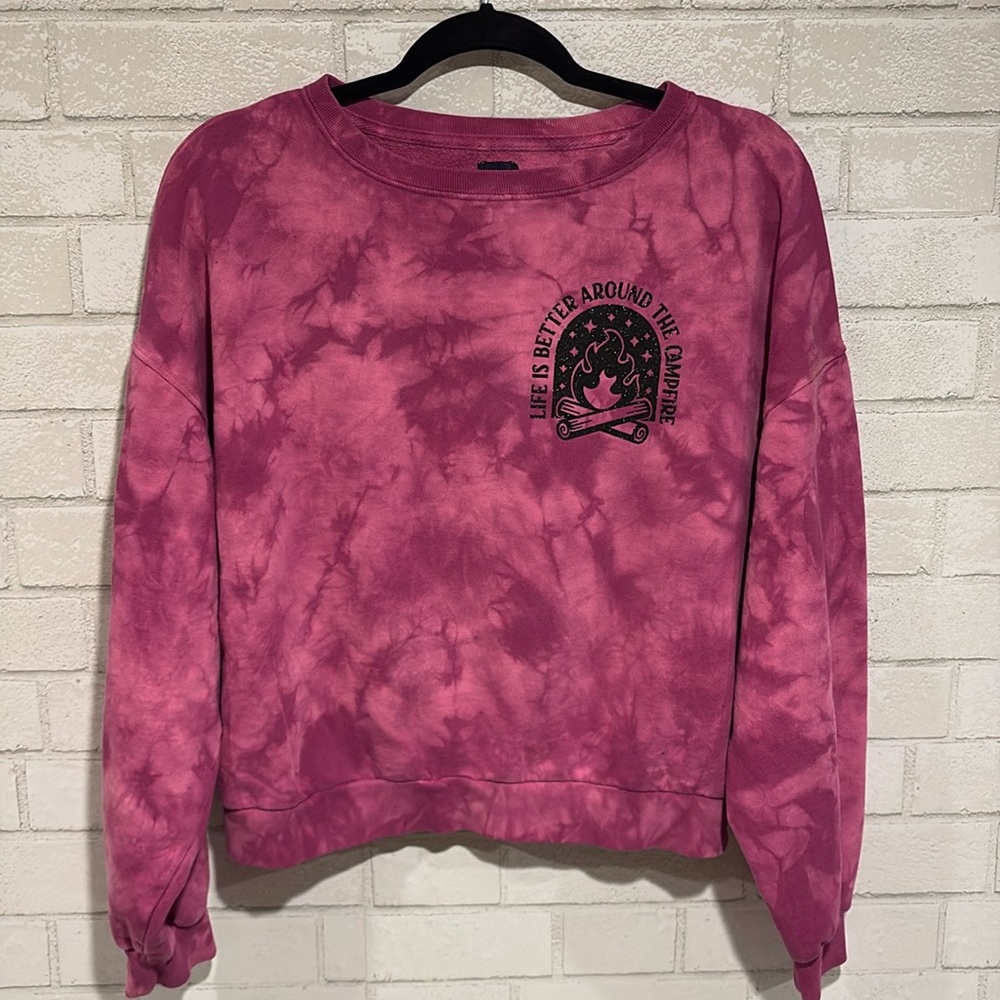 EUC KAMP Designs Upcycled Life is Better Around The Campfire Boxy Crewneck